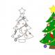 Kako enostavno in lepo narisati božično drevo z igračami in venci - Mojstrski tečaji risanja božičnega drevesa korak za korakom za začetnike in otroke